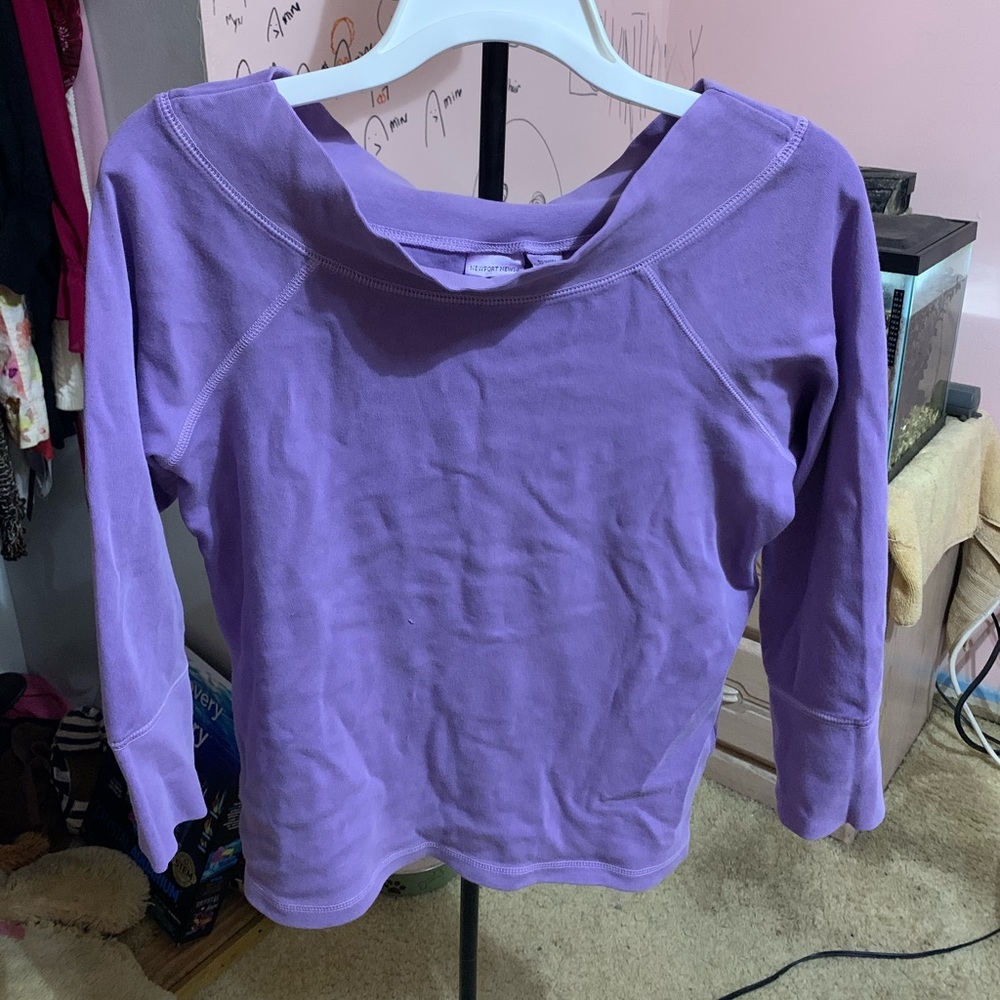 Purple top with 3/4 length sleeves